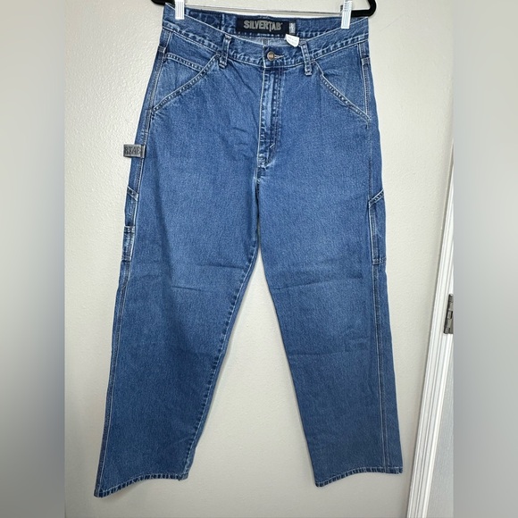 Vintage Levis Silvertab Carpenter Denim Jeans Baggy Wide Leg Men 32 32" Inseam - Picture 1 of 11